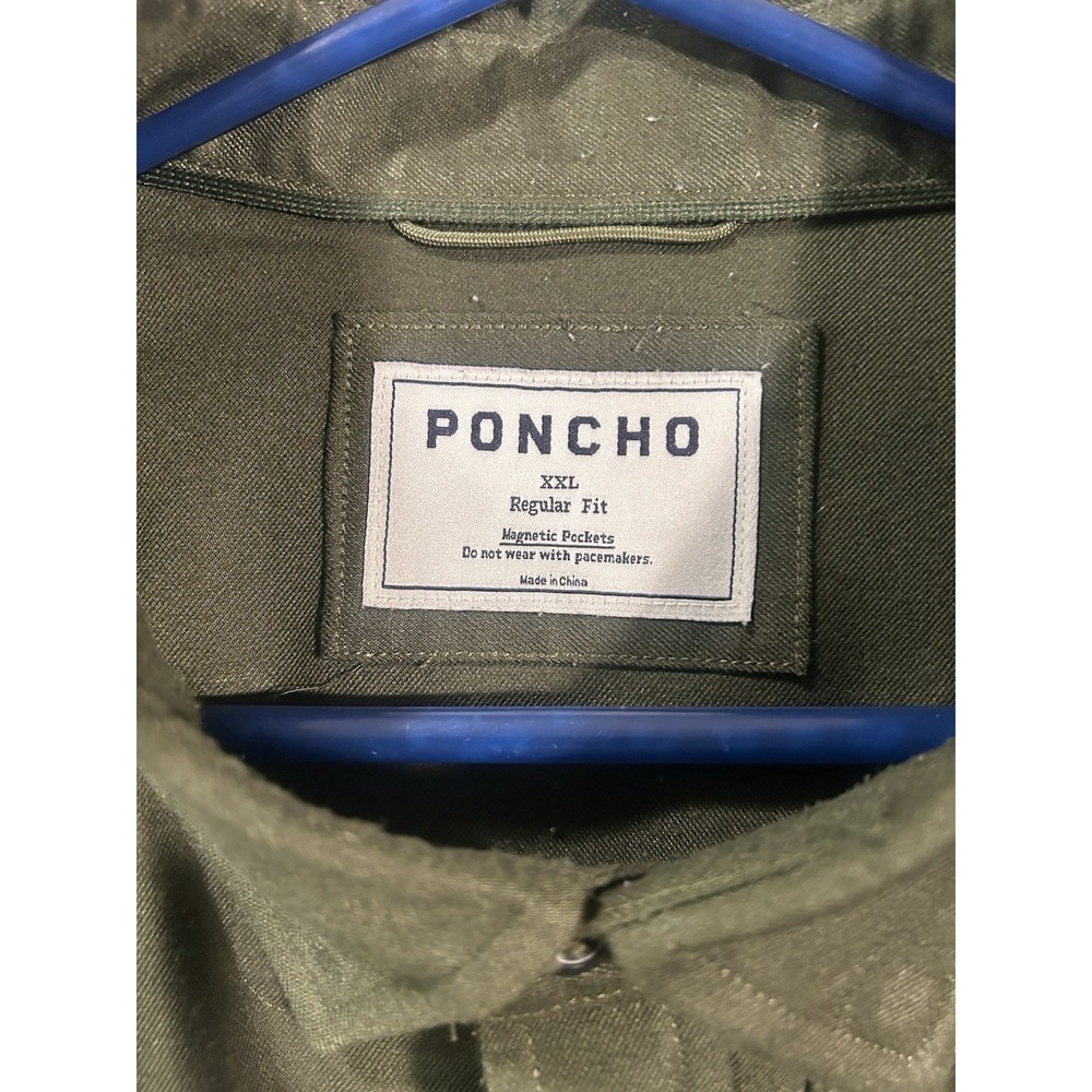 Poncho Laramie Performance Flannel Mens Sz 2XL Dark Green Magnetic Outdoors - Picture 3 of 14